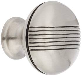 Laurey 803055125212 Mng Hardware 12521 1 1/4-inch Striped Knob Satin Antique Nickel