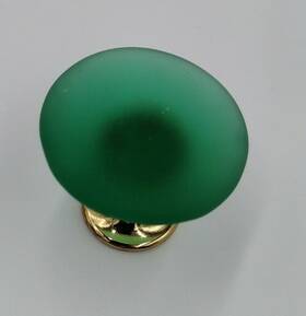 82665 Laurey Set Of 10 Emerald Green Deco Cone Cabinet Knob 1-3/8 In Package Vtg