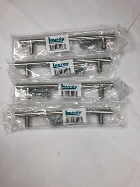 89003 Laurey 28 - Stainless Steel T-bar Pulls 8-1/4 Inch Long X 6-1/4 Screw Holes