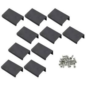 Lc Lictop 778601982451 50mm/1.96 Inch Flat Black Aluminum Finger Edge Pull Concealed Handle For Home Kit