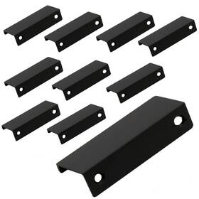 Lc Lictop 778601984103 80mm/3.15 Inch Black Mount Finger Edge Pull Concealed Handle For Home Kitchen Doo