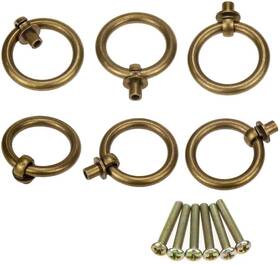 Frbatch3-12024 Lc Lictop 35mm/1.38 Inch Antique Cupboard Cabinet Drawer Rings Pulls Knob Bronze Tone 6pcs