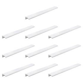 L3416 Lc Lictop 13.78 Inch White Cuved Edge Finger Pulls For Cabinet 10pcs 10 Hole Spac