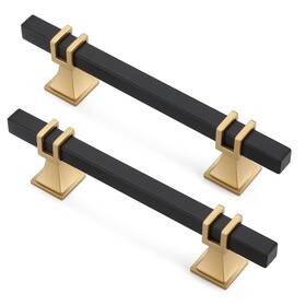 Bk102-10 Lepatape Lst19bb A-mo 4 Inch Black And Gold Cabinet Pulls - 10 Pack Kitchen Drawer Hardware