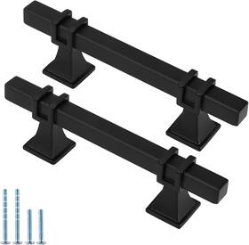 Lst19bk76-10 Lepatape #units-mo 10 Pack 3 Inch Black Cabinet Handles Matte Pulls Square Kitchen C