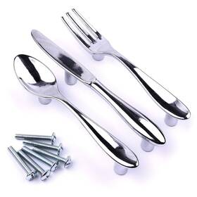 Lethend 011678562716 3 Pcs Diy Creative Spoon Fork Knife Kitchen Cabinet Closet Drawer Pull Inch