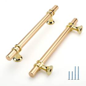 Le-ls6852 Leulan 25 Pack 5 Inch Brushed Gold Cabinet Handles Drawer Pulls For Kitchen Bathroom