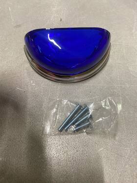 334-3gbp Lews Hardware 696140272010 Glass Cup Pull 3 Inch Ctr Cobalt/chrome