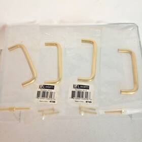 4725 Liberty 781266108098 Nos Solid Brass 3 Inch Wire Pull Handles Set Of 4 W Plated Screws