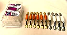 Liberty 781266339003 5 Inch Door Handle Pulls Knob 6 Wood And 4 Ceramic Brass Spoon Foot Lot Of 10