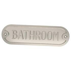 Liberty Hardware 885785777060 Derby Door Sign Metal Interior Plaque In Hhidpb-sn-u Bathroom Satin Nickel