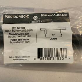 P01010c-vbc-c Liberty Inch 4 3 Steel Cabinet Pull Bars Bronze With Copper