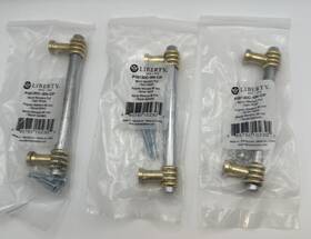 P36130c-sn-cp Liberty Qty 3 Mandara 96mm Satin Nickel Drawer Cabinet Pull Nos
