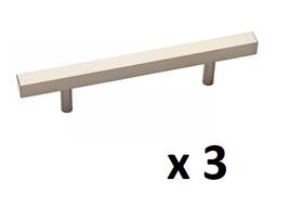 P37280c-sn-cp Liberty Lot Of 3 3-3/4 Inch Modern Square Satin Nickel Cabinet Drawer Bar Pull