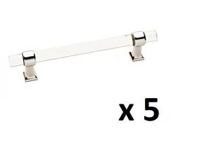 P37297c-pn-cp Liberty Lot Of 5 5-1/16 In Acrylic Polished Nickel And Clear Cabinet Drawer Pull