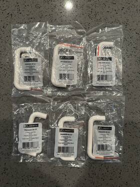P604aah-w-c7 Liberty Lot Of 6 3 Inch White Plastic Wire Drawer Pull