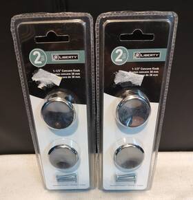 P65015l-pc-u Liberty Qty 4 New 1-1/2 Inch Polished Chrome Concave Knob 2 Pack Drawer