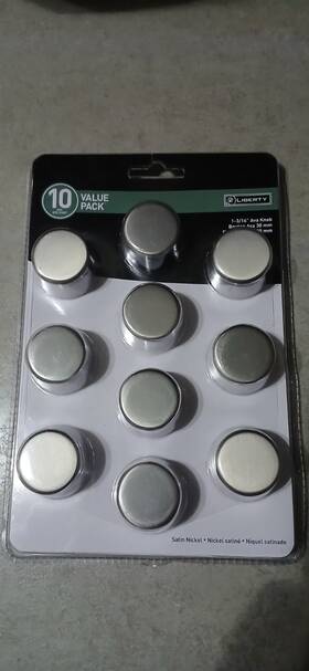 P8406hm-sn Liberty Satin Nickel 1-3/16 Inch 30mm Cabinet Drawer Knob Pull 10 Pack