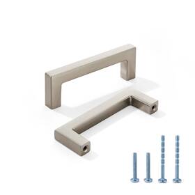 Limur 727082755269 Square Cabinet Handles Brushed Nickel Pull Kitchen Hardware For Kitch