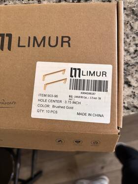 903-96 Limur Brushed Gold Cabinet Handle Pulls 3.75 Inch 10 Pack