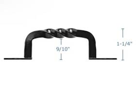 Tp-96blk Lizavo 795890070492 15- 4-1/2 Inch Rustic Black Cabinet Hardware Twist Handle Pull- 96mm Hole