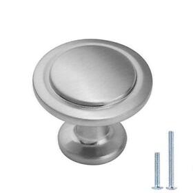 Lizavo Brushed Satin Nickel Kitchen Cabinet Knobs Modern Round Pulls