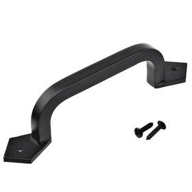 Lizavo171-parent1 Lizavo 9 Inch Square Door Pull Handle In Black - Solid Cast Iron