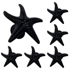 Llhdkf 616814084114 6 Pack Starfish Shape Knobs Drawer Pulls Ocean Dresser Cabinet Fo