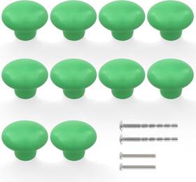 Louzago 445018135192 10 Pcs Green Ceramic Round Cabinet Knobs Kids Girls Children Hardware