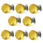 Ls-a010 Cupboard 8x 30mm Drawer Handles Door Glass Gold Screws Knobs Crystal