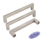 Lsj12bss128-10units Goldenwarm Square Bar Cabinet Pull Drawer Handle Brushed 786467821791