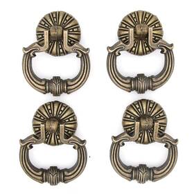 Lxz 779640914700 4 Pcs Vintage Antique Brass Ring Pull Handles For Drawer Cabinet Dresser Ward