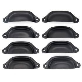 Lxz-shellpull202010-blk Lxz 779640915578 8 Pcs Vintage Style Seashell Shaped Pulls - Cup