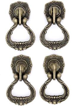 Lxz 779880188176 4 Pcs Vintage Antique Brass Pendant Ring Pulls Medium Bronze