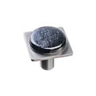 M-1302-sn M-1302 Sietto Geometric Inch Square Cabinet Knob With Irid Black Glass