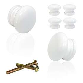 M Mimhooy 779296895644 15pcs White Wood Drawer Knob Mushroom Shape Wooden Cabinet Dresser Knobs Pulls