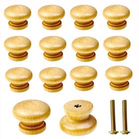 Kb427 M Mimhooy 20 Pack Wooden Round Cabinet Drawer Dresser Knobs Furniture Pull Handles