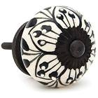 M458a Shabby Restore Black Flower Design Drawer Pull Cabinet Knob Pack
