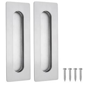 Malimali 13635 7 Inch Large Recessed Finger Flush Brushed Stainless Steel