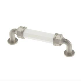 P38129c-wsn-cp Martha Stewart Living Cut Glass 96mm C-c Satin Nickel Cabinet Pull 10 Pak