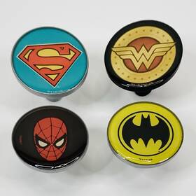4mdcc Marvel Superhero Drawer Pulls Decor Superman Wonder Woman Spiderman Batman 4-set