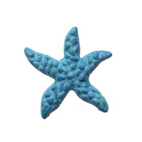Mb1545 Mary B Decorative Art Medium And Royal Blue Starfish Drawer Pulls Painted Cast Iron Set Of 3