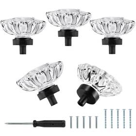 Minyh20220805ck01 Masendelk 5pcs Glass Cabinet Knobs Oval Crystal Drawer Vintage