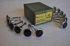 Mc4486 Stanley Nos Art Deco Vintage Chromium Cabinet Knobs With Black