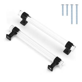 Mg-pd301bk128-30pack Mengico 30 Pack Acrylic Cabinet Pulls 5 Inch Hole Center Kichen Handles Black