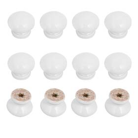 Metallixity 609044662580 12pcs Cabinet Drawer 28mmx23mm Wooden Pull Knobs Handles For Dresser White
