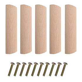 Metany 717288289316 5pcs Wood Unfinished Drawer Pulls Handles Wooden Handle For Kitchen Cabinets