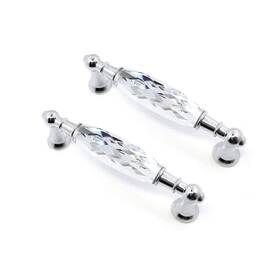 Mfys 787446910246 Crystal Drawer Pulls Handles 3.75ftft Hole To Clear Glass Cabinet Knobs Pu