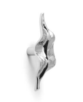 211341 Michael Aram Silver-tone Undulating Leaf Cabinet Knob Lot Of 6