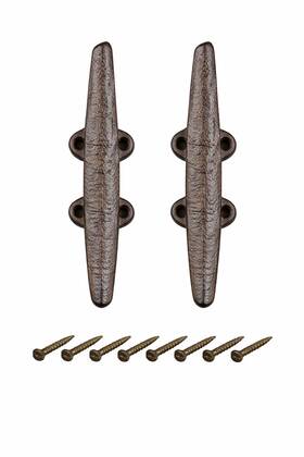 Kzs1461 Midwest Craft House Cast Iron 2 Cleat Nautical Wall 5 1/2 Inch Rustic Brown
